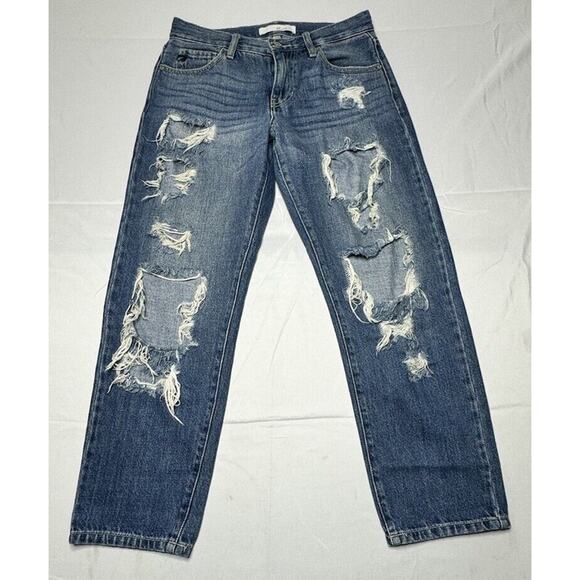 KanCan Denim - KanCan Women's Distressed Straight Leg Mid Rise Jeans - Size 1 (24x26)*